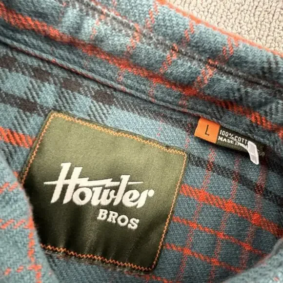 Howler Bros Shirt Adult Large Plaid Button Up Long Sleeve Flannel Casual Men's - Picture 9 of 14